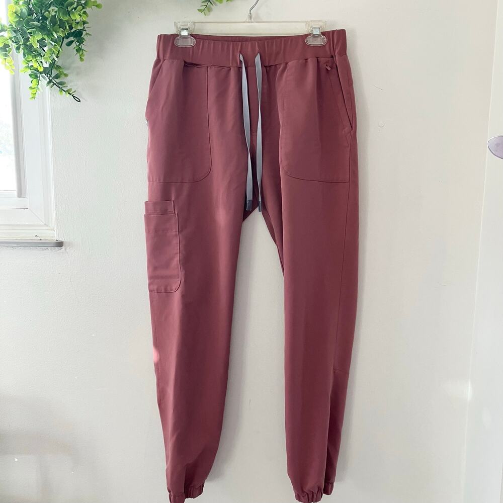 Figs FIONx Technical Zamora Mauve Pink High Waisted Jogger Scrubs Medium